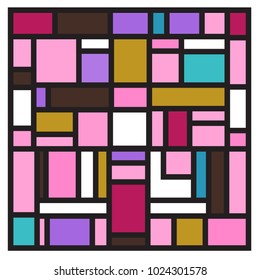 Vector abstract geometric colorful background. Memphis, indian, Brazilian and Mexican pattern.