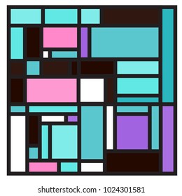 Vector abstract geometric colorful background. Memphis, indian, Brazilian and Mexican pattern.