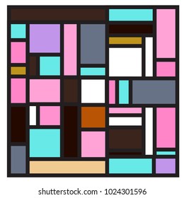 Vector abstract geometric colorful background. Memphis, indian, Brazilian and Mexican pattern.