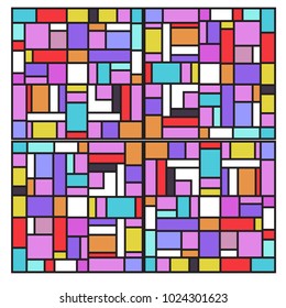 Vector abstract geometric colorful background. Memphis, indian, Brazilian and Mexican pattern.