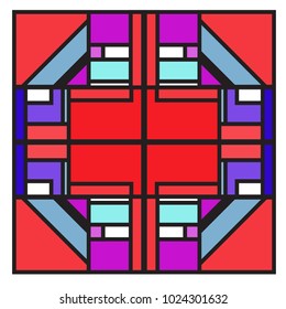 Vector abstract geometric colorful background. Memphis, indian, Brazilian and Mexican pattern.