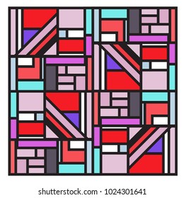 Vector abstract geometric colorful background. Memphis, indian, Brazilian and Mexican pattern.