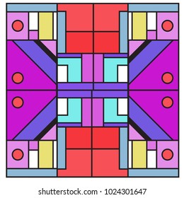 Vector abstract geometric colorful background. Memphis, indian, Brazilian and Mexican pattern.