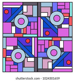Vector abstract geometric colorful background. Memphis, indian, Brazilian and Mexican pattern.