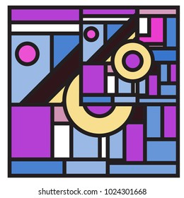 Vector abstract geometric colorful background. Memphis, indian, Brazilian and Mexican pattern.