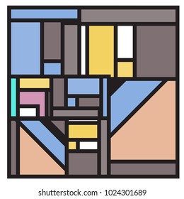 Vector abstract geometric colorful background. Memphis, indian, Brazilian and Mexican pattern.