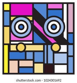 Vector abstract geometric colorful background. Memphis, indian, Brazilian and Mexican pattern.