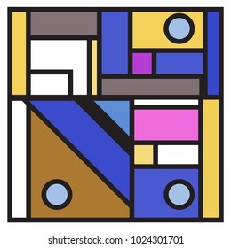 Vector abstract geometric colorful background. Memphis, indian, Brazilian and Mexican pattern.