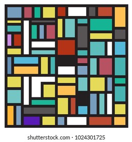 Vector abstract geometric colorful background. Memphis, indian, Brazilian and Mexican pattern.