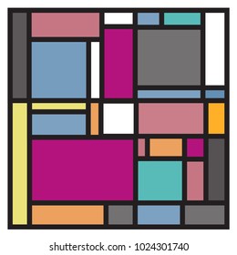 Vector abstract geometric colorful background. Memphis, indian, Brazilian and Mexican pattern.