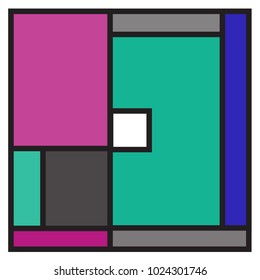 Vector abstract geometric colorful background. Memphis, indian, Brazilian and Mexican pattern.