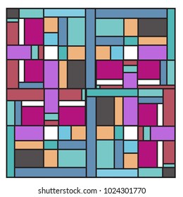Vector abstract geometric colorful background. Memphis, indian, Brazilian and Mexican pattern.