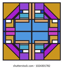 Vector abstract geometric colorful background. Memphis, indian, Brazilian and Mexican pattern.