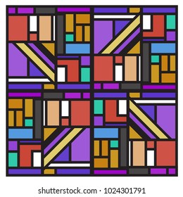 Vector abstract geometric colorful background. Memphis, indian, Brazilian and Mexican pattern.