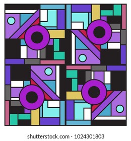 Vector abstract geometric colorful background. Memphis, indian, Brazilian and Mexican pattern.