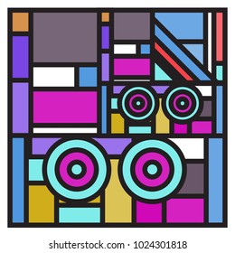 Vector abstract geometric colorful background. Memphis, indian, Brazilian and Mexican pattern.