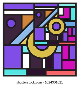 Vector abstract geometric colorful background. Memphis, indian, Brazilian and Mexican pattern.