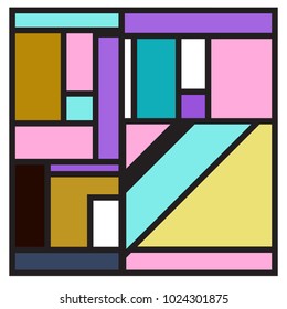 Vector abstract geometric colorful background. Memphis, indian, Brazilian and Mexican pattern.