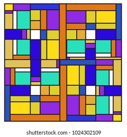 Vector abstract geometric colorful background. Memphis, indian, Brazilian and Mexican pattern.