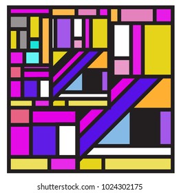 Vector abstract geometric colorful background. Memphis, indian, Brazilian and Mexican pattern.