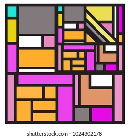 Vector abstract geometric colorful background. Memphis, indian, Brazilian and Mexican pattern.