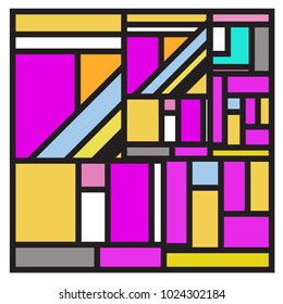 Vector abstract geometric colorful background. Memphis, indian, Brazilian and Mexican pattern.