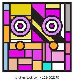 Vector abstract geometric colorful background. Memphis, indian, Brazilian and Mexican pattern.