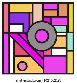 Vector abstract geometric colorful background. Memphis, indian, Brazilian and Mexican pattern.