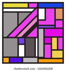 Vector abstract geometric colorful background. Memphis, indian, Brazilian and Mexican pattern.