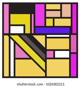 Vector abstract geometric colorful background. Memphis, indian, Brazilian and Mexican pattern.