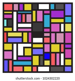 Vector abstract geometric colorful background. Memphis, indian, Brazilian and Mexican pattern.