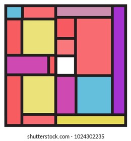 Vector abstract geometric colorful background. Memphis, indian, Brazilian and Mexican pattern.