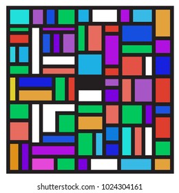 Vector abstract geometric colorful background. Memphis, indian, Brazilian and Mexican pattern.