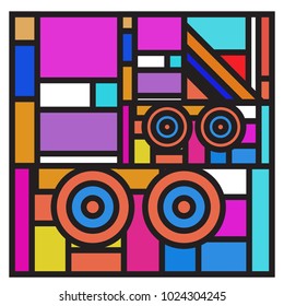 Vector abstract geometric colorful background. Memphis, indian, Brazilian and Mexican pattern.