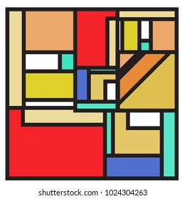 Vector abstract geometric colorful background. Memphis, indian, Brazilian and Mexican pattern.