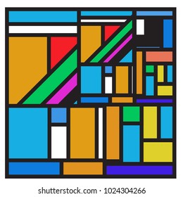 Vector abstract geometric colorful background. Memphis, indian, Brazilian and Mexican pattern.