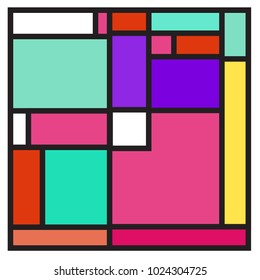 Vector abstract geometric colorful background. Memphis, indian, Brazilian and Mexican pattern.