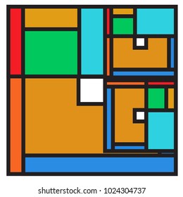 Vector abstract geometric colorful background. Memphis, indian, Brazilian and Mexican pattern.