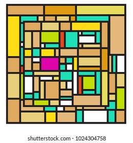 Vector abstract geometric colorful background. Memphis, indian, Brazilian and Mexican pattern.