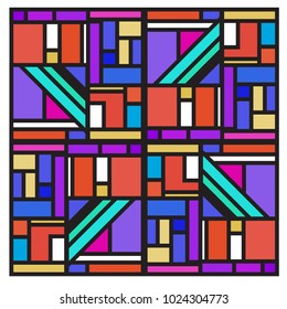 Vector abstract geometric colorful background. Memphis, indian, Brazilian and Mexican pattern.