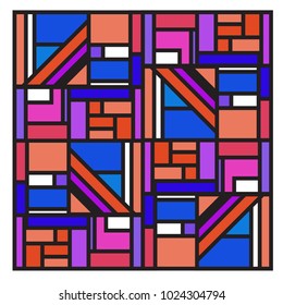 Vector abstract geometric colorful background. Memphis, indian, Brazilian and Mexican pattern.