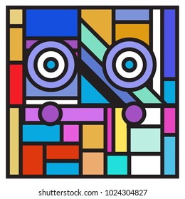 Vector abstract geometric colorful background. Memphis, indian, Brazilian and Mexican pattern.
