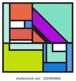 Vector abstract geometric colorful background. Memphis, indian, Brazilian and Mexican pattern.