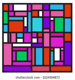 Vector abstract geometric colorful background. Memphis, indian, Brazilian and Mexican pattern.