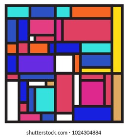 Vector abstract geometric colorful background. Memphis, indian, Brazilian and Mexican pattern.