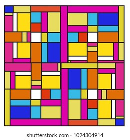 Vector abstract geometric colorful background. Memphis, indian, Brazilian and Mexican pattern.