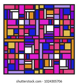 Vector abstract geometric colorful background. Memphis, indian, Brazilian and Mexican pattern.