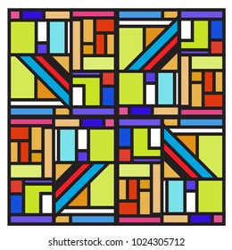 Vector abstract geometric colorful background. Memphis, indian, Brazilian and Mexican pattern.