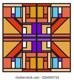 Vector abstract geometric colorful background. Memphis, indian, Brazilian and Mexican pattern.