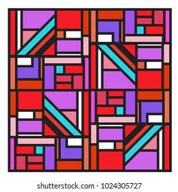 Vector abstract geometric colorful background. Memphis, indian, Brazilian and Mexican pattern.